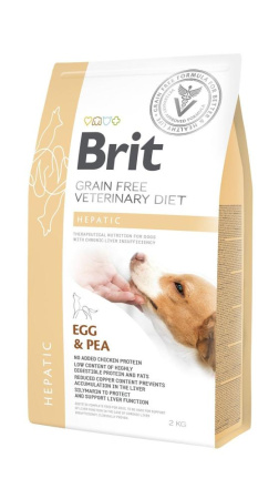 Brit GF VetDiets Dog Hepatic 2 kg при болезни печени с яйцом, горохом, бататом и гречкой