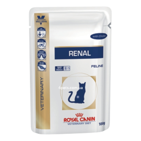 Лечебные консервы Royal Canin RENAL FELINE CHICKEN Pouches