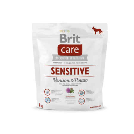 Brit Care Sensitive Venison &amp; Potato 1 kg (д/взрослых собак всех пород с олениной)