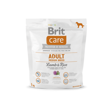 Brit Care Adult Medium Breed Lamb &amp; Rice 1 kg (д/собак весом от 10 до 25 кг)