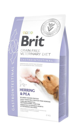 Brit GF VetDiets Dog Gastrointestinal 2 kg при нарушениях пищеварения с селедкой, лососем, горохом