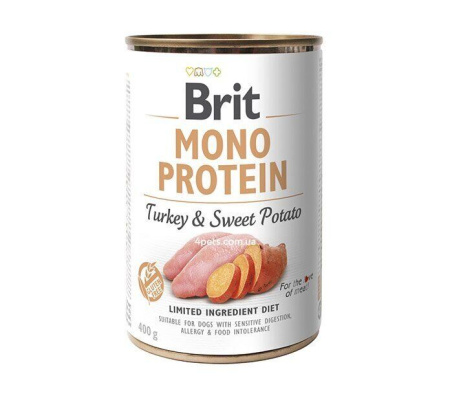 Brit Mono Protein Dog k 400 g с индейкой и бататом
